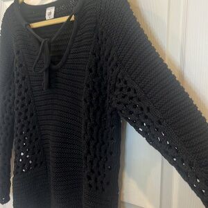 Cabi Beachbomber Sweater, 6411- black, XS fits like a Small!